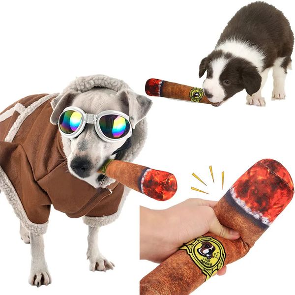 1 Uds. De juguetes chirriantes para mascotas, juguetes de broma para perros, cigarrillos falsos novedosos, cigarro vocalizado, regalo, juguete divertido para perros, juguete de peluche para entrenamiento de mascotas