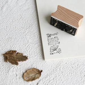 1pcs poème de la série de feuilles en bois et en caoutchouc tampons pour bricolage de bricolage intime de carnet de carnet photo album album décoration