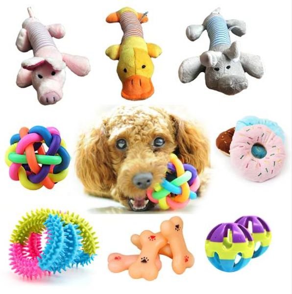 1 pièces populaire Animal chiot chien jouets pour petit chien couinement jouets Pet chien balle cloche mâcher jouets jouer pour les dents formation produits pour animaux de compagnie