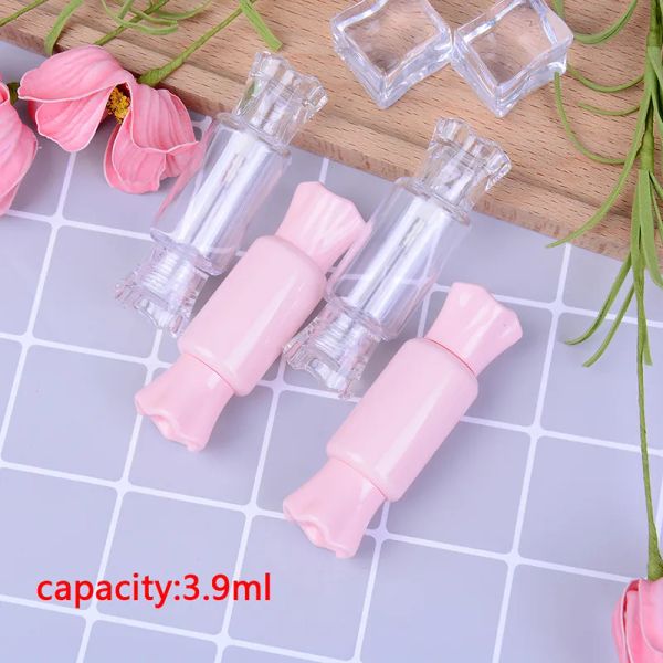 1 pièces Portable 3.9mL mignon vide forme de bonbon brillant à lèvres Tube clair vide liquide rouge à lèvres conteneur rechargeable beau brillant à lèvres Tube