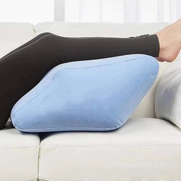 1 Uds. Almohada inflable portátil para pies y piernas con cuña de elevación para dormir, cojín de soporte para rodilla entre las piernas con bomba infladora