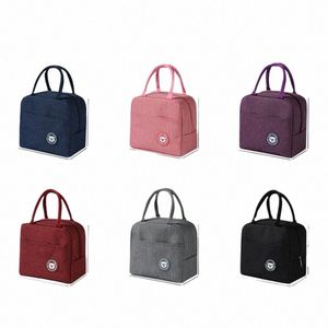 1PCS Portable Zipper Thermal Oxford Sacs de lunch Sacs Fresh plus frais Sacs Nyl Nyl imperméables Boîte à lunch Cavine