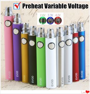 MOQ 1Pcs Verwarm EVOD VV Twist Vape Batterij 650 900 1100 mAh Variabele Spanning Vision 2 Vaporizer voor 510 Draad Verstuiver