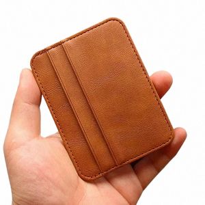 1PCS PU Leather ID Carte Solder Candy Color Bank Credit Card Box Multi Sllot Slim Card Case portefeuille Femmes Men Busin Cover V6G7 #