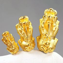 1pcs Pure 24k Gold Gold Pends 3d Gold Gold Blessing Pixiu Moda Pendiente de Regalo Lucky Jewellry Diy Make Bracelet 240424