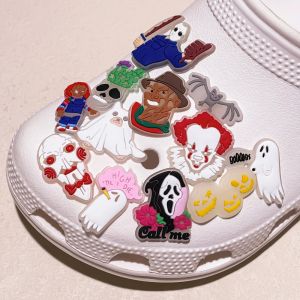 1 stcs PVC gloeiende horror schoen Charms Luminous Halloween Shoe Decorations Pins For Clog Sandals vrouwen Mannen kinderen voorstander van geschenken bukcles
