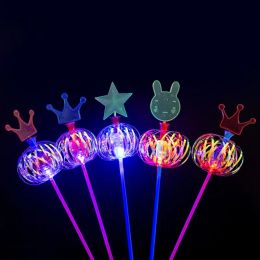 1 stcs regenboog magie stok led bubbel bloem kleurrijk glanzend licht stokje speelgoed speciale zaklamp kinderen lichtgevend speelgoed