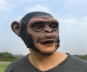 1 stcs realistische orangutan latex maskers vol gezicht diera aap masker enge masker Halloween Party Cosplay Prop Masquerade Fancy Dress Y3815883
