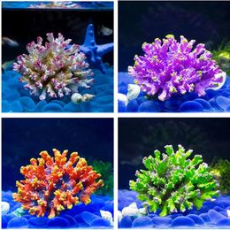 1 pcs Résine Artificielle Aquarium Corail Décoration Fish Tank Récif De Corail Ornement Fleur Corail Rock Aquarium Accessoires 4 couleur 240307