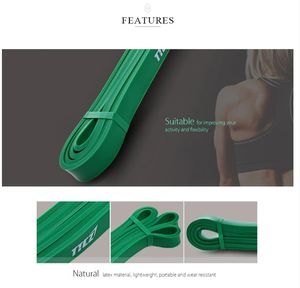 1 stks weerstand band sterkte trainer yoga fitness trekband heren training platte rubberen band spanningsring elastische vetersband Q1225