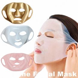1pcs masque de silice réutilisable visage femmes outil de soins de la peau suspendus oreille masque facial feuille de gel 02yN #