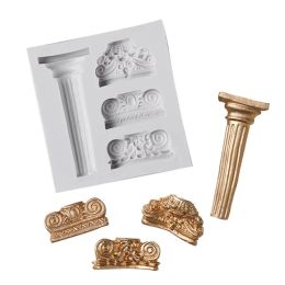 1pcs Rome Colonne Forme de gâteau en silicone Moule de gâteau diy moule au chocolat époxy, moule en silicone en forme de pilier de pilier de nuages