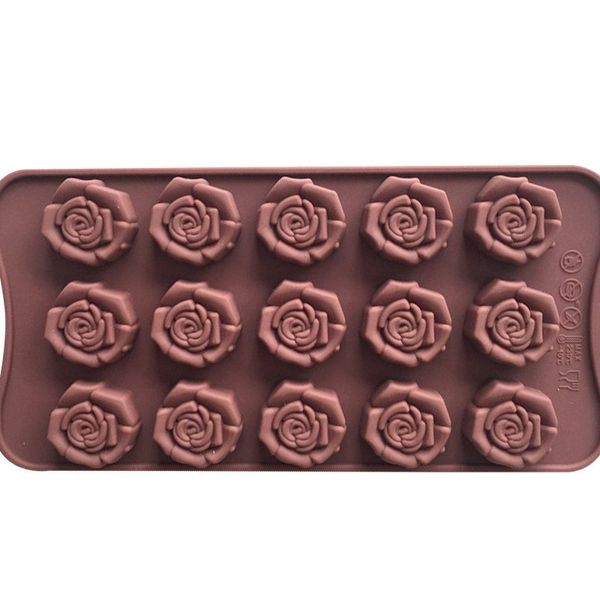 Moule à chocolat en Silicone en forme de fleurs de roses, ustensiles de cuisine, outil de cuisson, ustensiles de cuisine, outil de décoration de gâteau Fondant 20220611 D3 1 pièces