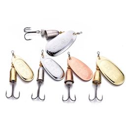 1pcs Lat de métal tournoir rotatif 4G 6G 8G 10G 16G 19G BRASS HARD ARTIFICIAL SPOON BAIT TREBLE CORCH TACK DE PISCE POUR PIKE 240430