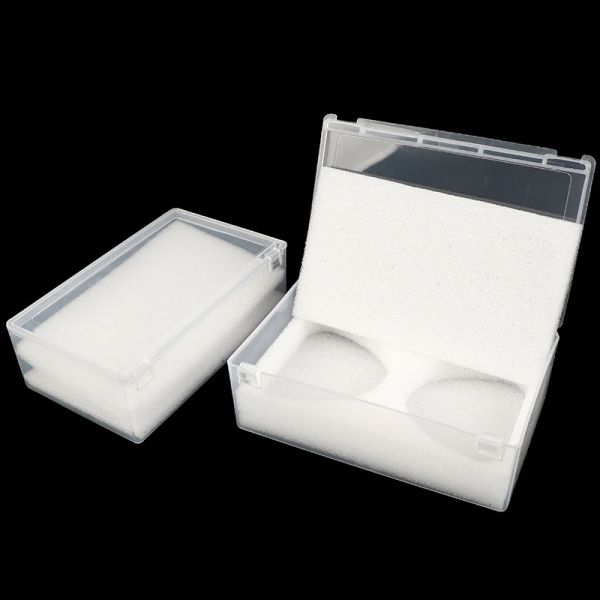 1 PPCS S/L Cajas de almacenamiento de dentaduras de dentadura Dental almacenamiento de dientes de plástico de almacenamiento con espuma Herramientas de limpieza de dientes Material