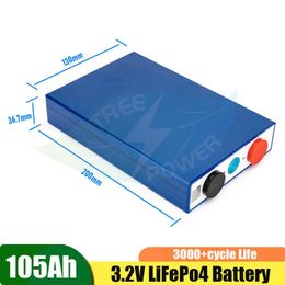 Échantillon de 1pcs! 3,2 V 105AH LIFEPO4 Batterie 300A 3C COURANT HIGHT HIGH CAPACITÉ POUR 12V 24V DIY SYSTÈME SOLAR