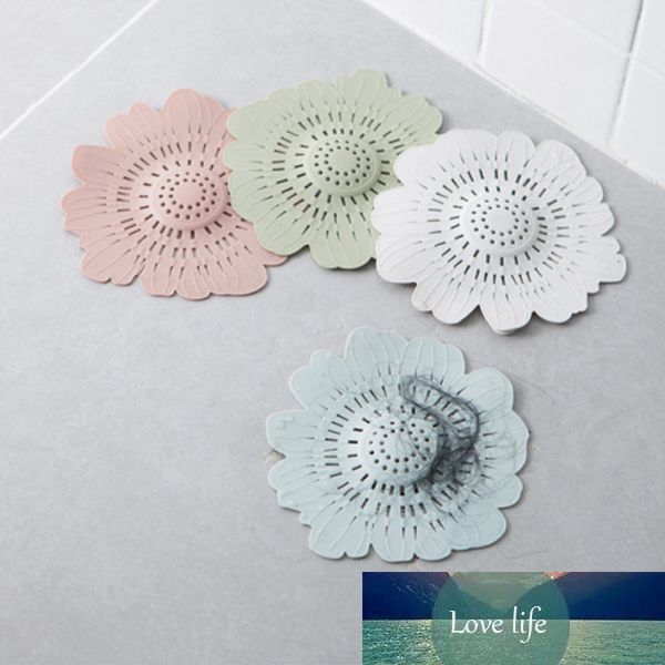 1 pièces Gadgets de vidange d'égout fournitures de passoire à cheveux accessoires de cuisine forme de fleur passoires multi-usages filtre 4 couleurs Silicone