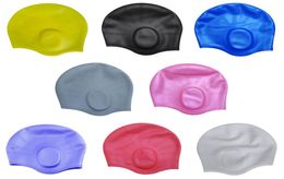 1 pièces Sile plongée bonnet de natation piscine Sport nautique étanche cheveux longs Protection oreille tasse bonnet de bain chapeau pour femmes Men8648334