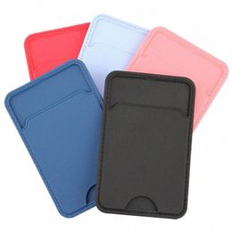 1PCS Silices Credit ID -kaarthouder Elastische mobiele PHE Wallet Wallet Wallet Case Adhesive Pocket Sticker Cellphe Assessions B41T#