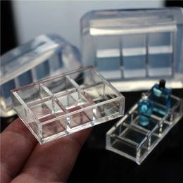 1PCS Siliconen 1/12 Schaal Miniatuur Poppenhuis Cosmetische Opbergdoos DIY Hars Mal voor OB11 Pop Accessoires Speelgoed 240305