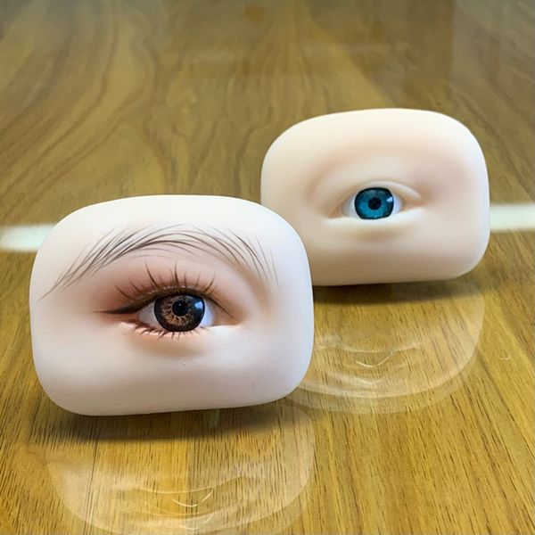 1pcs Silicone Tatouage Tatouage Pratique Tatouage Tatouage Oeil Permanent Makeup Eyebrow Tattoo Skin Mannequin Doll Face Eye