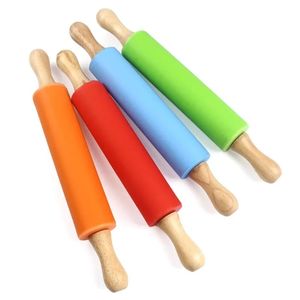 1 stks siliconen anti-stick fondant rollende pen voor fondant cakedegroller decoreren cake roller ambachten bakken kookgereedschap