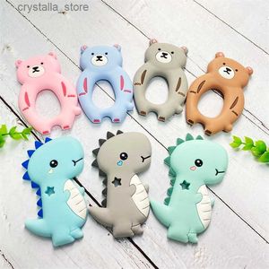 1 UNIDS Mordedor de Silicona Animal de Dibujos Animados BPA Collar de Dientes de Roedores Libre de Grado Alimenticio Bebé Masticar Juguete L230518