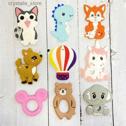 1 STKS Siliconen Tandjes Kralen BPA Gratis DIY Baby Tandjes Ketting Speelgoed Cartoon Fawn Vos eenhoorn siliconen bijtring L230518