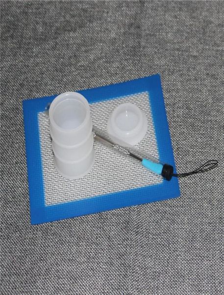 1 Uds. Kit de cera de silicona con hojas cuadradas de 14cm115cm, almohadillas, estera, aceite, contenedor de silicona, herramienta dabber plateada para frascos de hierbas secas dab9314028