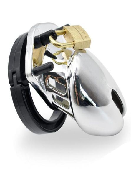 1pcs Silvery Gold Plastic Male Lock Pinis Anneau Cage Cage Cage Ring Virginité Bravo Belt Toy pour hommes Pénis Sleeve C181226015850993