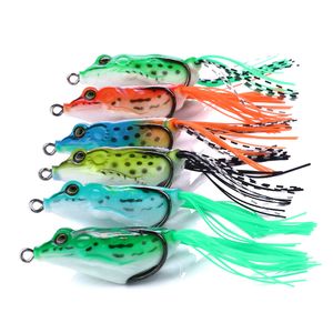 Isca de tubo macio 66 pçs Iscas de pesca de plástico Isca de sapo Ganchos agudos Mini isca de isca de sapo 5,5 cm 12,8 G Isca macia artificial