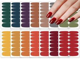 1 pièces autocollants pour ongles de couleur unie conseils de pâte complète série d'âge d'innocence conception Simple autocollant de vernis à ongles imperméable décorations d'art 7034371