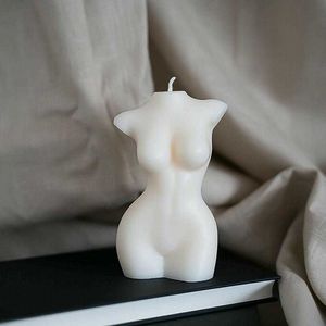 Vela de cera de soja para mujer, vela de diosa vegana, Torso femenino, vela de cera de soja, decoraciones para el hogar, adornos de mesa, 1 Uds., H0910