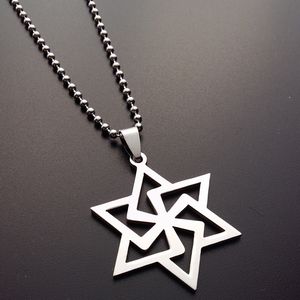 1 pièces en acier inoxydable magique étoile à six branches pendentif collier creux géométrique hexagone collier fille amour forme hexagonale collier bijoux