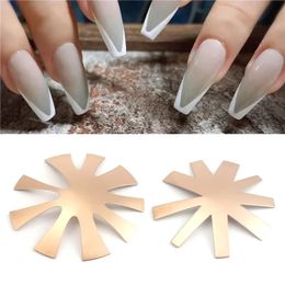 1 st roestvrij staal nagelmetaal Franse manicure modellering vormplaten kristallen vernis voor stempelsnagel trimmer gereedschap