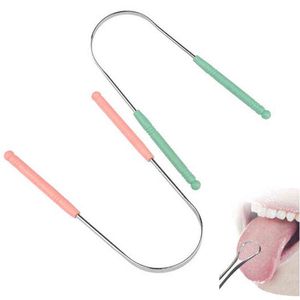 Raspador de lengua de acero inoxidable, 1 Uds., cepillo limpiador bucal, cepillo de dientes, higiene, Tounge de alta calidad 220614