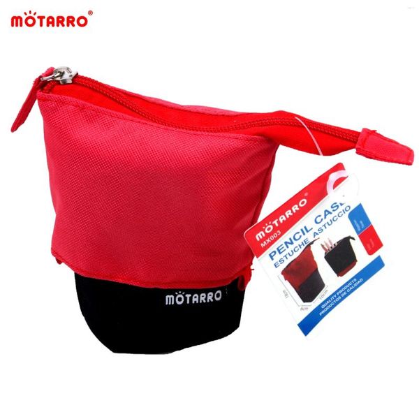 Estuche para lápices de pie, bonito portalápices negro y rojo, bolsa de papelería Kawaii, bolsa multifuncional, 1 Uds.