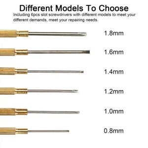 Tournevis en acier 1PCS pour la montre Rolex 0,8 1,0 1,2 1,4 1,6 1,8 mm outils de réparation du pilote à lambe à lame plate