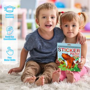1PCS Book Sticker Book Crafts for Kids âgé de 4 à 8 ans, autocollant par numéro pour les jeux cérébraux, cadeaux, jouets de voyage