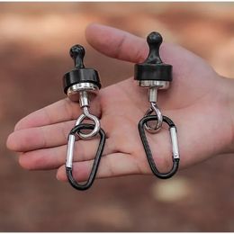 1 stks sterke magnetische karabijnkan Keychain camping Snap clip D type slotgespelen Buiten Tent Luifel Hangende gesp geklapt.