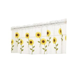 1pcs motif de tournesol en tulle rideau transparent décor de la maison voile de cuisine balcon chambre florale bergeur aveugle rideau 50x 100cm