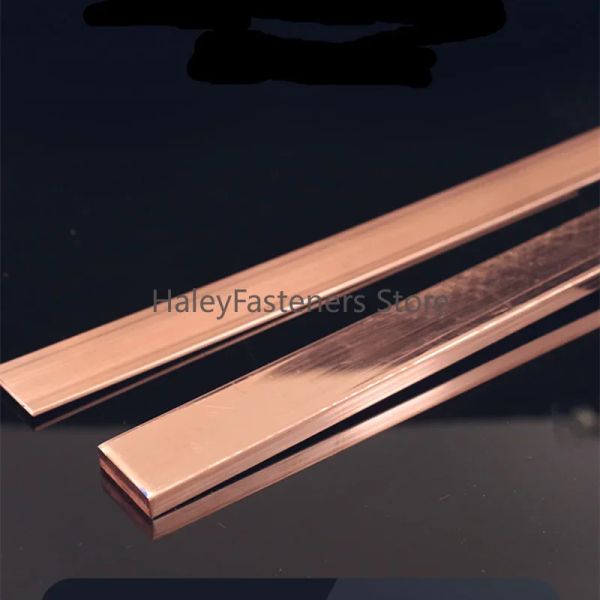 1PCS T2 Red Copper Bar Square Plat Conductor Ground Purple Copper Plaque de bus Modèle Maker Maker DIY Materif