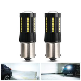 1 stks T20 W21W WY21W 7443 LED Turn Signal Gloeilampen 1156 BA15S P21W 1157 Bay15D T25 3157 CANBUS FOUT FREE NO HYPER Flash White