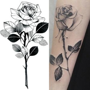 1 pièces autocollants de tatouage temporaires hommes femmes étanche tatouage fleur Rose lune papillon transfert d'eau corps main Art temporaire