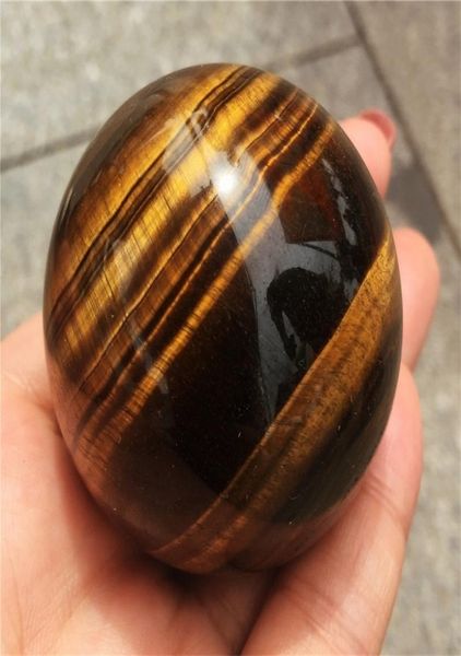 1 Uds Ojo de Tigre raro tallado Natural esfera soporte de bola Chakra curación Reiki piedras talladas artesanías enteras T2001176811640