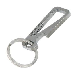 1 stcs titanium quick release sleutel kettingclip met 1 sleutelringen zware kleine karabijnkleding sleutelhanger clip voor mannen en vrouwen (grijs)