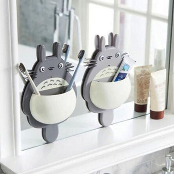 1 pièces brosse à dents support mural mignon Totoro ventouse aspiration salle de bain organisateur famille outils accessoires livraison directe