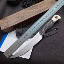 Couteau de chasse droit de survie 15500-1 de qualité supérieure, lames en satin S45VN, manche G10 complet, couteaux à lame fixe avec Kydex, 1 pièces
