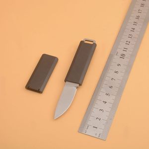 1 pièces Top qualité Mini petit couteau droit de survie 8Cr13Mov lame satinée poignée en Fiber de carbone EDC couteaux tactiques avec gaine