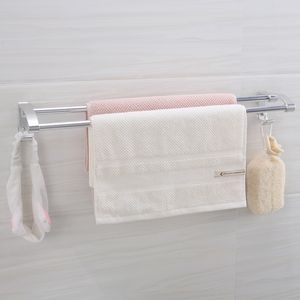 1-stks handdoekhanger bars aluminium ponsvrije wanddouche houder haakkleding hangende rek bad handdoek plank badkamer accessoires